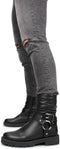 PS Poelman LEIN - Dames enkellaarzen - Bikerboot met ritssluiting - Zwart - 42