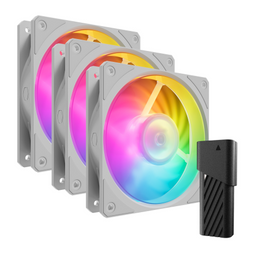 Cooler Master Mobius 120P ARGB - 120mm Fan Kit - Multicolour LED Verlichting - Wit (3-pack)