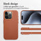 Accezz MagSafe Leather Backcover - Soft case - Krasbestendig - Bruin (iPhone 15 Pro)