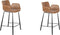 Zuiver Brit Counter Barkruk - Bruin - Leer - Set van 2