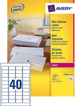 Avery - Mini Etiketten - 45,7 x 25,4 mm - Wit (100 vel)