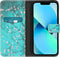 iMoshion Hoesje Geschikt voor iPhone 13 Hoesje Met Pasjeshouder - iMoshion Design Softcase Bookcase - Blauw / Blossom