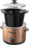 Bestron ASC150CO - Slowcooker 1.5L - 3 programma's keramische pan glazen deksel koper