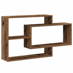 vidaXL - Wandschap - 104x20x58,5 - cm - bewerkt - hout - oud - houtkleurig