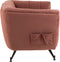 J-Line zetel Lounge 1-zit - textiel/hout/metaal - antiek roze