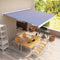 vidaXL - Luifel - handmatig - 450x300 cm - blauw en wit