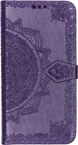 Hoesje Met Pasjeshouder Geschikt voor Samsung Galaxy A50 / A30s - Mandala Bookcase - Paars