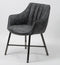AnLi Style Eetkamerfauteuil striped RVS poten - PU zwart