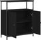 vidaXL - Dressoir - Zwart - Eiken - 70x30x80 - cm - Geengineerd - Hout