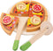 New Classic Toys® Houten Pizza Speelset - Snijbare Pizza met Bord en Snijder - Kleur Salami