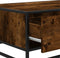 vidaXL - Salontafel - 90x57x35 - cm - bewerkt - hout - en - metaal - gerookt - eiken