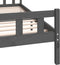 vidaXL - Bedframe - massief - hout - grijs - 150x200 - cm