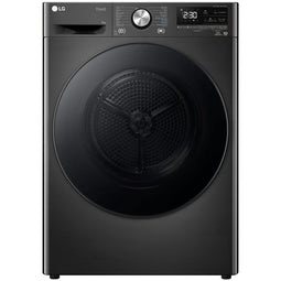LG RH90V9ZVEN - Warmtepompdroger - 9 kg - 62 dBA - Auto cleaning condensor - Glazen deur met zwarte inleg
