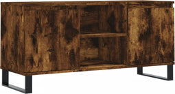vidaXL - Tv-meubel - 104x35x50 - cm - bewerkt - hout - gerookt - eikenkleurig