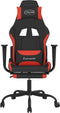 vidaXL - Gamestoel - met - voetensteun - stof - zwart - en - rood