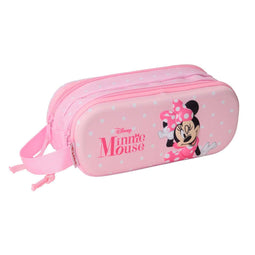 Pennenetui met 2 vakken Minnie Mouse Roze 21 x 8 x 6 cm 3D