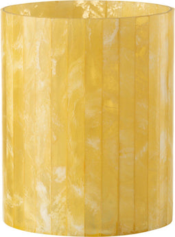 J-Line theelichthouder Lijnen - glas - geel - large
