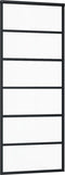vidaXL - Schuifdeur - met - beslag - 76x205 - cm - aluminium - en - ESG-glas