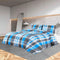 vidaXL - Dekbedovertrekset - 135x200 - cm - katoen - blauw - en - grijs