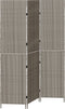 vidaXL - Kamerscherm - met - 3 - Panelen - - - Opvouwbaar - - - Grijs - - - 147x180 - cm - - - Poly - Rattan