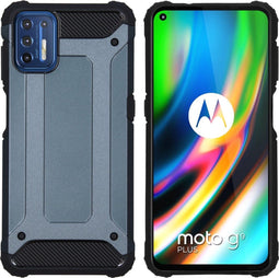 iMoshion Hoesje Geschikt voor Motorola Moto G9 Plus Hoesje - iMoshion Rugged Xtreme Backcover - Donkerblauw