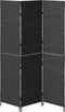 vidaXL - Kamerscherm - 3 - Panelen - Opvouwbaar - Zwart - 146x180 - cm - Poly - Rattan