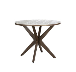 Yoi - Calma high dining tafel dia. 120 cm aluminium bronze/travertin