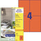 Avery 3456 - Gekleurde Etiketten - 105 x 148 mm permanent klevend - Rood (400 stuks)