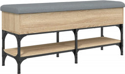 vidaXL - Schoenenbank - 102x32x45 - cm - bewerkt - hout - sonoma - eikenkleurig