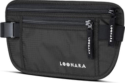 LOONARA Platte heuptas - Waterdichte heuptas met RFID-bescherming - Zwart