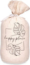 Giftdecor Deurstopper - 1 kilo - beige - canvas - Happy place - D13 x H26 cm