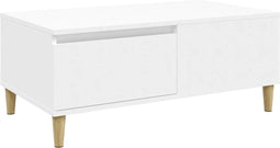 vidaXL - Salontafel - 90x50x36,5 - cm - bewerkt - hout - wit