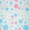Cadeaupapier Blauw/Roze Stippen, 4mtr.