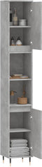 vidaXL - Badkamerkast - 30x30x190 - cm - bewerkt - hout - betongrijs