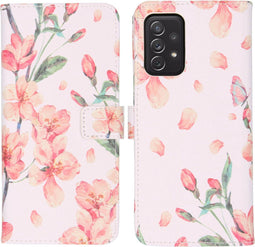 iMoshion Hoesje Geschikt voor Samsung Galaxy A72 Hoesje Met Pasjeshouder - iMoshion Design Softcase Bookcase - Meerkleurig / Blossom Watercolor