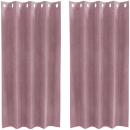 vidaXL - Blackout - Gordijnen - met - Oogjes - 2 - stuks - Donkerroze - Velours