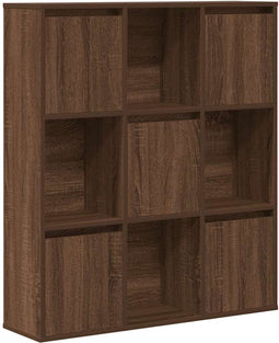 vidaXL - Boekenkast - 89x24x101,5 - cm - bewerkt - hout - bruin - eikenkleurig