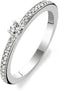 TI SENTO Dames Ring - 925 zilver - Zirconia wit - Maat 17.75 mm / maat 56 - 1869ZI