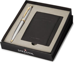 Sheaffer balpen giftset - 300/G9342 - bright chrome gold tone - met creditcardhouder - SF-G2934251-2