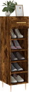 vidaXL - Schoenenkast - 30x35x105 - cm - bewerkt - hout - gerookt - eikenkleurig