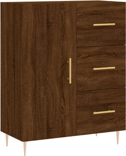 vidaXL - Dressoir - 69,5x34x90 - cm - bewerkt - hout - bruin - eikenkleur