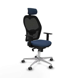 Piqueras y Crespo 1D086G2 - Bureaustoel - Hoogteverstelbaar met armleuning en hoofdsteun - Marineblauw