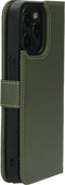 Mobiparts iPhone 15 Pro Max - 2 in 1 Wallet Case - Echt leer met uitneembare backcover - Groen