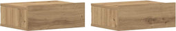 vidaXL - Nachtkastjes - 2 - st - zwevend - 40x32x15 - cm - hout - artisanaal - eiken