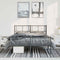 vidaXL-Bedframe-met-hoofd--en-voeteneinde-metaal-zwart-150x200-cm