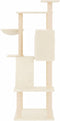 vidaXL - Kattenmeubel - met - sisal - krabpalen - 143 - cm - crèmekleurig