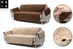 Home&Comfort Zetelhoes - Driezitsbank - Waterafstotend - Omkeerbaar - Bruin/Beige