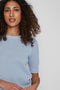 Vila Vidalo - Trui O-neck Korte mouwen - 50% Katoen - Kentucky Blue Dames