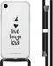 iMoshion Hoesje Geschikt voor iPhone Xr Hoesje Met Koord - iMoshion Design Hoesje met Koord - Zwart / Transparant / Live Laugh Love