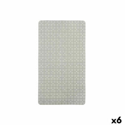 Antislipmat voor in de douche Ruiten Grijs PVC 67,7 x 38,5 x 0,7 cm (6 Stuks)